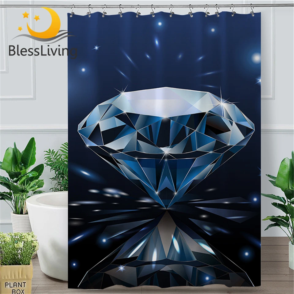 BlessLiving Diamond душевая Шторы Роскошные блестящие Ванна с крючками геометрический tenda