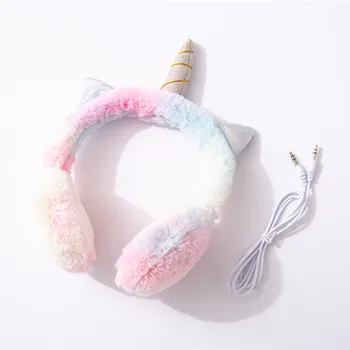 

Cute Plush Wired Headphone Girls Daugther Music Stereo Earphone Computer Mobile Phone Gamer Headset Kids Gift