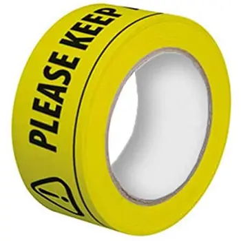 

Please Keep A Safety Distance of 2 Meters Floor Tape 33mx48mm Distancing Sticker DXAC