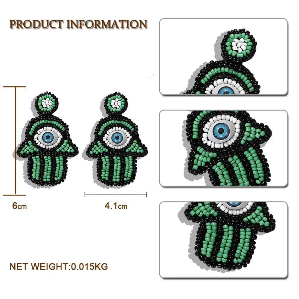 Женские богемные серьги капли Dvacaman со сглаза ручной работы с кисточкой и