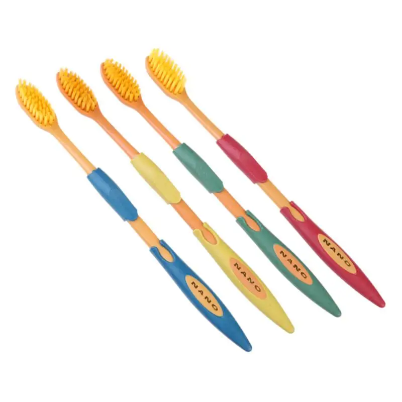 

4pcs Soft Toothbrush Adult Charcoal Toothbrush Nano Dental Care Dual Mode antibacterial Toothbrush Oral Cleaning Tool