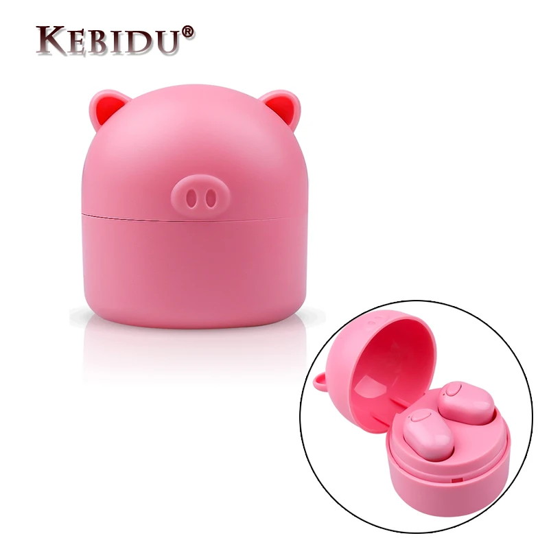 Kebidu Wireless Bluetooth earphone In-Ear Cartoon Headset Cute Stereo Music Earbuds With Charging Box For Kid IPhone Xiaomi