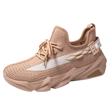 

High Quality Men Shoes Breathable Lightweight Lace-up Mesh Men Sneakers Comfortable Mens Casual Shoes Thick Sole Hip Hop 2020