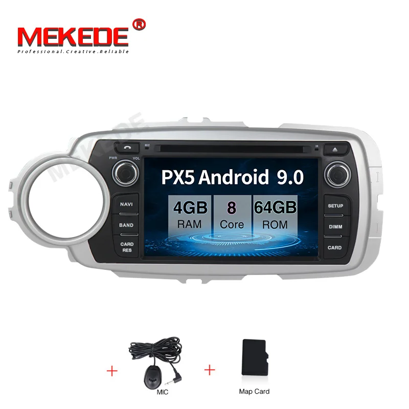 PX5 MEKEDE 4G ram 32G rom Android 9,0 автомобильное аудио-радио кассета для Toyota Yaris 2012- с gps Навигатор Радио ipod - Цвет: PX5