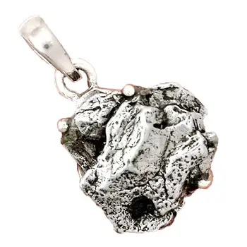 

Genuine METEORITE CAMPO DEL CIELO Pendant 925 Sterling Silver, 26.7 mm, AP6438