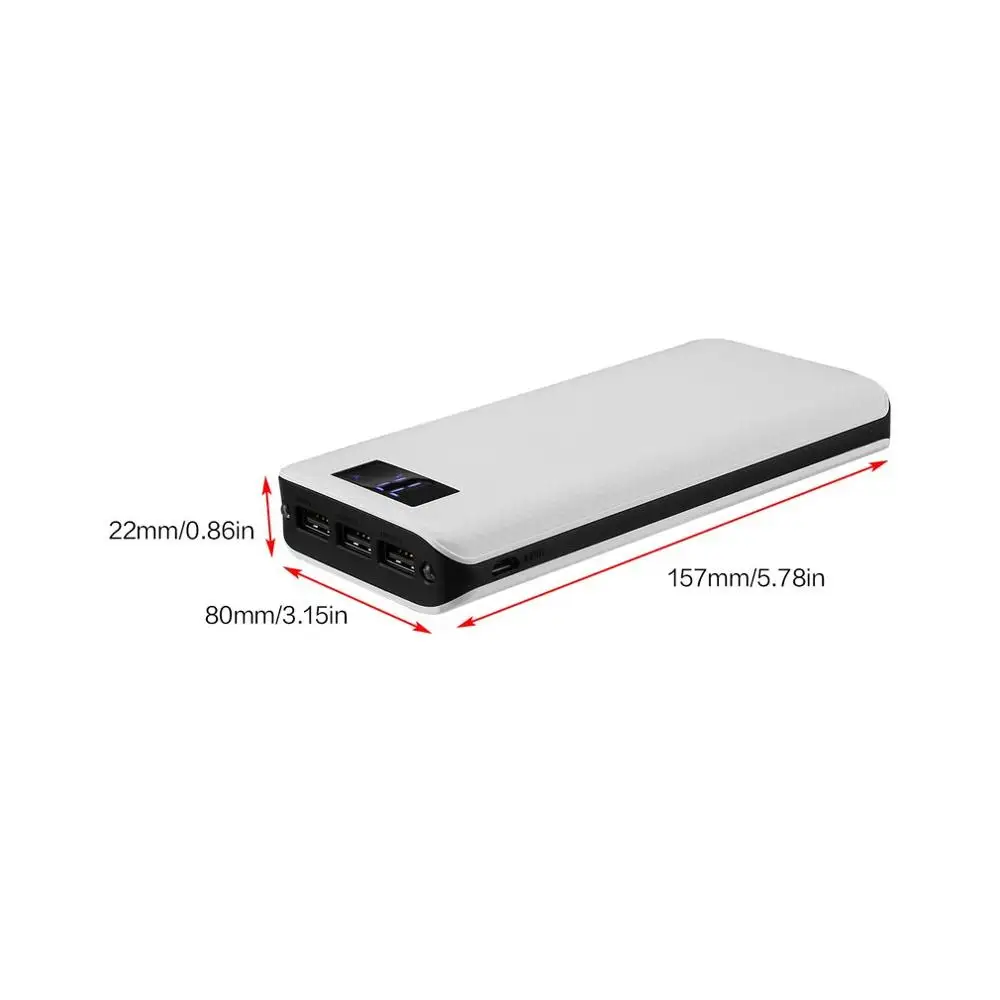

High Quality Power Bank 8000mAh External Battery Pack Power Bank Portable Charger with LED Digital Display 3 USB Port