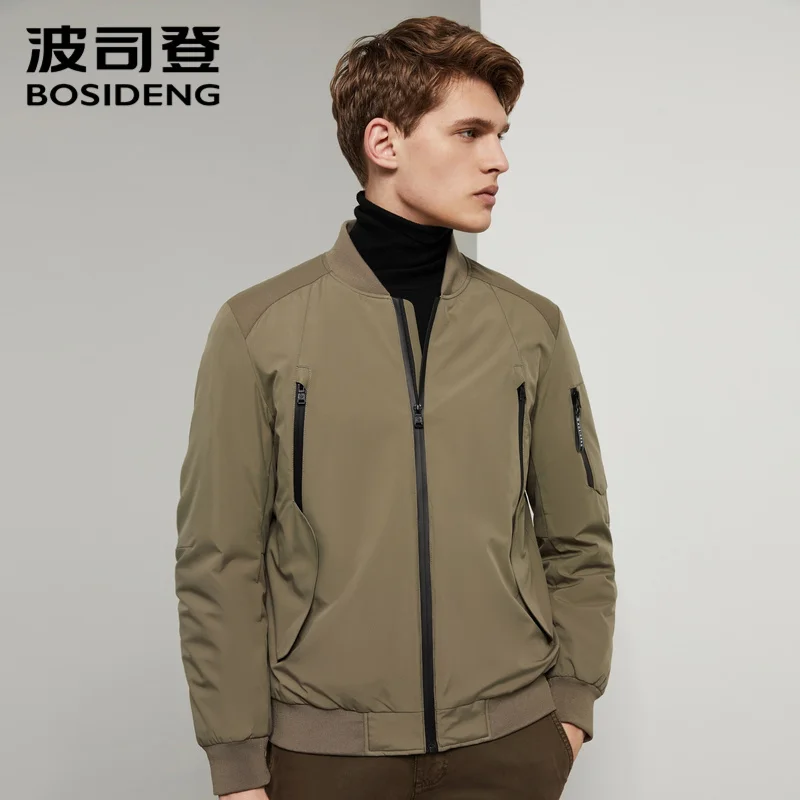 BOSIDENG мужской короткий пуховик Молодежный легкий сплошной цвет куртка мода B90131103 - Цвет: Silver