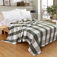 HOLAROOM Cotton Gauze Towel Muslin Blanket Throw Plaid Print Blankets Adults on The/Bed/Sofa/Plane/Travel Bedspread Coverings 5