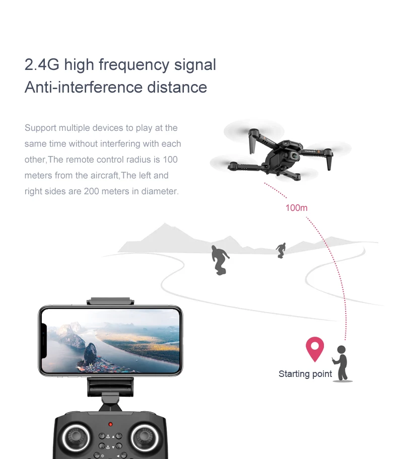 xt6 mini 4k drone hd double camera wifi drone