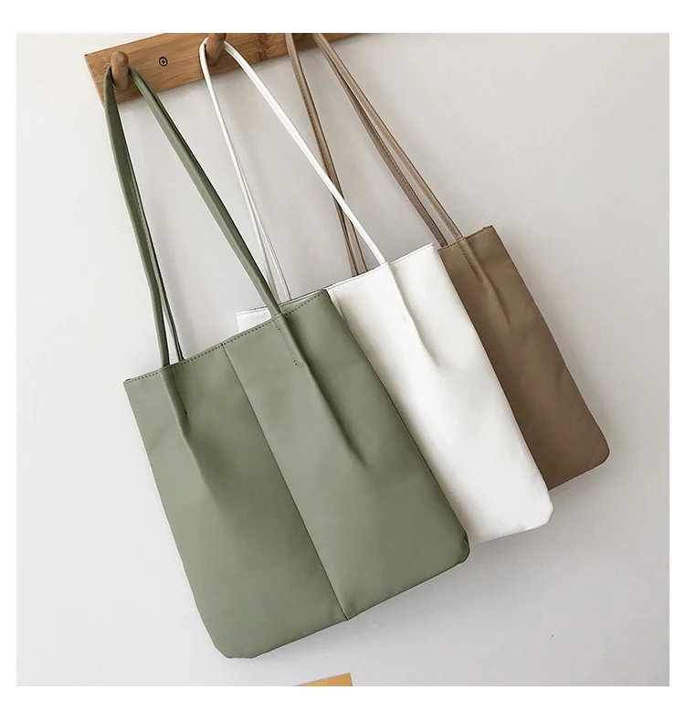 Новинка, модная вместительная сумка, женская сумка, простая сумка на плечо из мягкой искусственной кожи, женская сумка, сумка-мешок