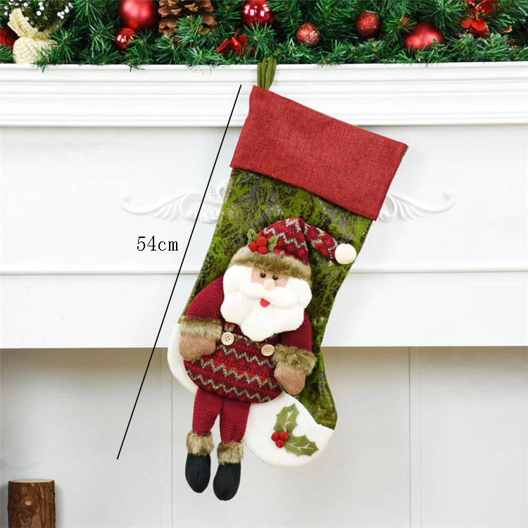 santa claus 086 Рождественские чулки, Новогодняя подвесная Подарочная сумка, мешки Санты, Рождественский Декор, органайзер для конфет, украшения для рождественской елки, Mesa De Dulces - Цвет: santa claus 086