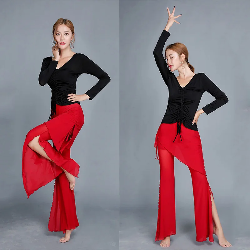 

Modern Dancing Practice Suit Women Oriental Classical Dance Costumes Latin Bellydance Tops Pants Ladies Dancewear Training Suit
