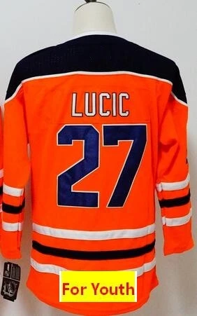 Молодежный детский свитер Connor McDavid Leon Draisaitl LUCIC NUGENT-HOPKIN Henrik Lundqvist Mats zucarello Patrice Bergeron - Цвет: Слоновая кость