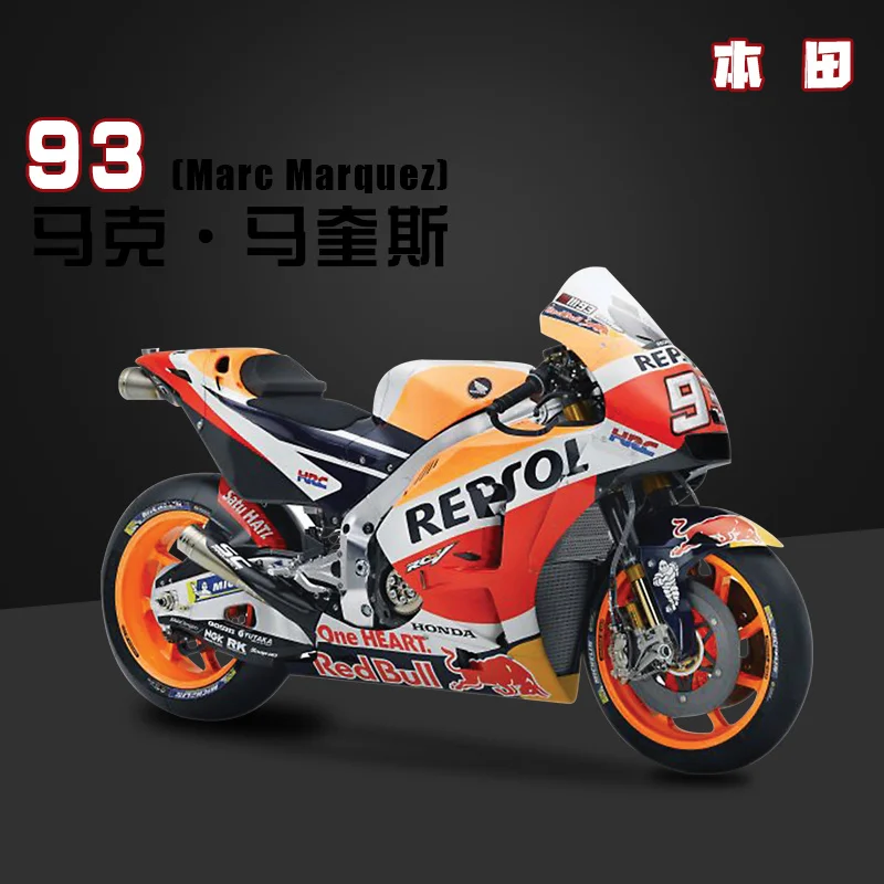 93 Maisto 1:18 Ducati GP2018 Чемпионат гонки Silvardo авторизованный моделирование сплава модель мотоцикла игрушечный автомобиль - Цвет: 93