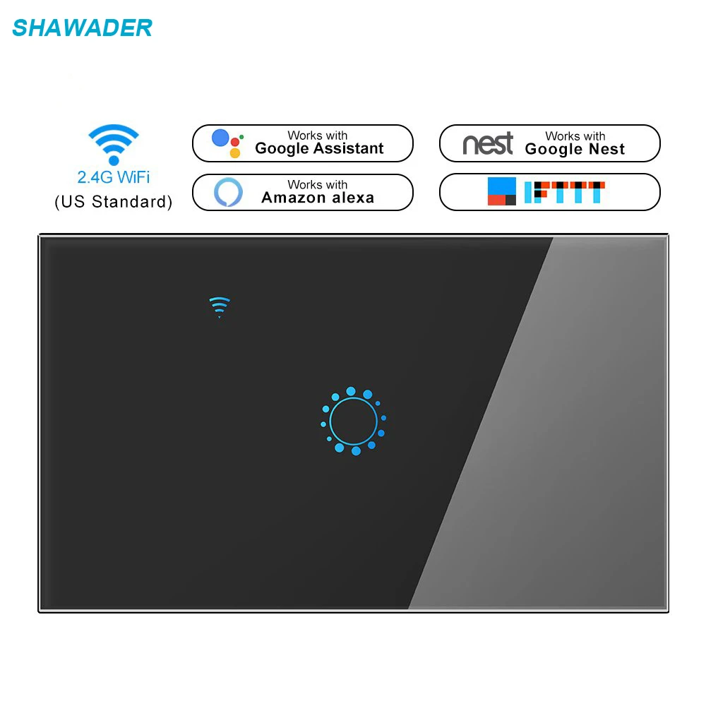 WiFi умный светильник настенный выключатель беспроводной электрический прерыватель сенсорный экран стеклянная панель работа для Alexa Google Home Assistant IFTTT