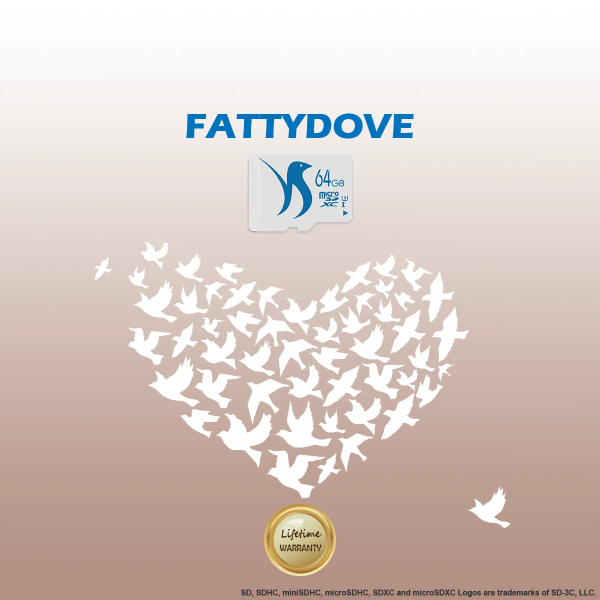 FATTYDOVE 32 ГБ Micro SD карта UHS-3 карта памяти 64 Гб 128 ГБ Ультра высокая скорость для телефона/камеры/ноутбука