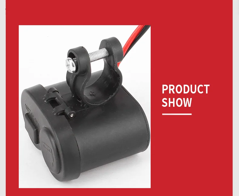 12 V-24 V мотоцикл Скутер Руль USB Зарядное устройство переключатель Водонепроницаемый светодиодный индикатор Прикуриватель разъем Мото Аксессуары