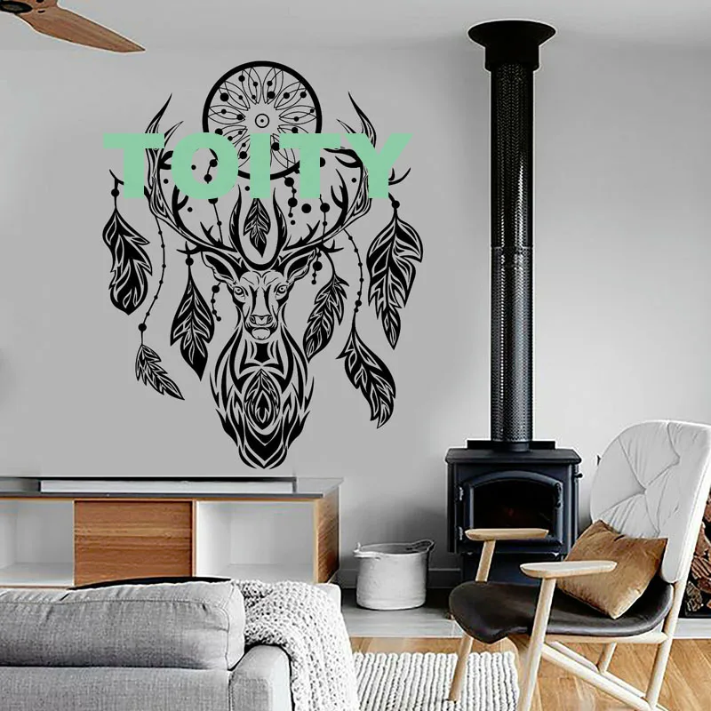 Deer Dream Catcher Feathers Ethnic Style )aa