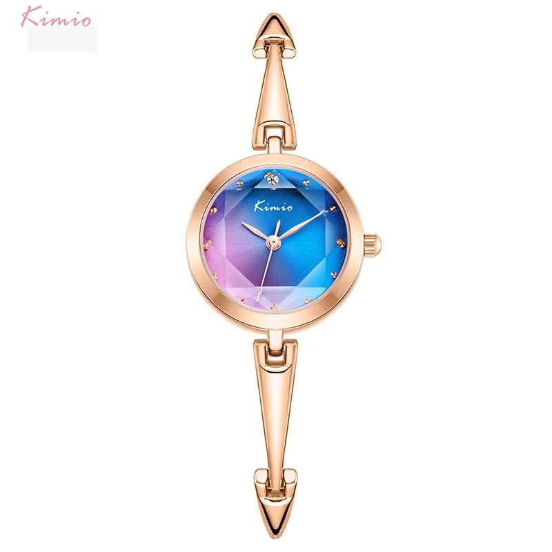 

Kimio Brand Women Dress Watch Stainless Steel Bracelet Watch Rainbow Gradient Color Dial Ladies Quartz Watches Zegarek Damski