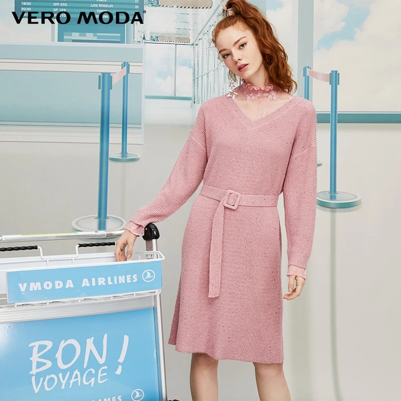 Vero Moda Новое винтажное кружевное платье с высоким воротником | 319446515