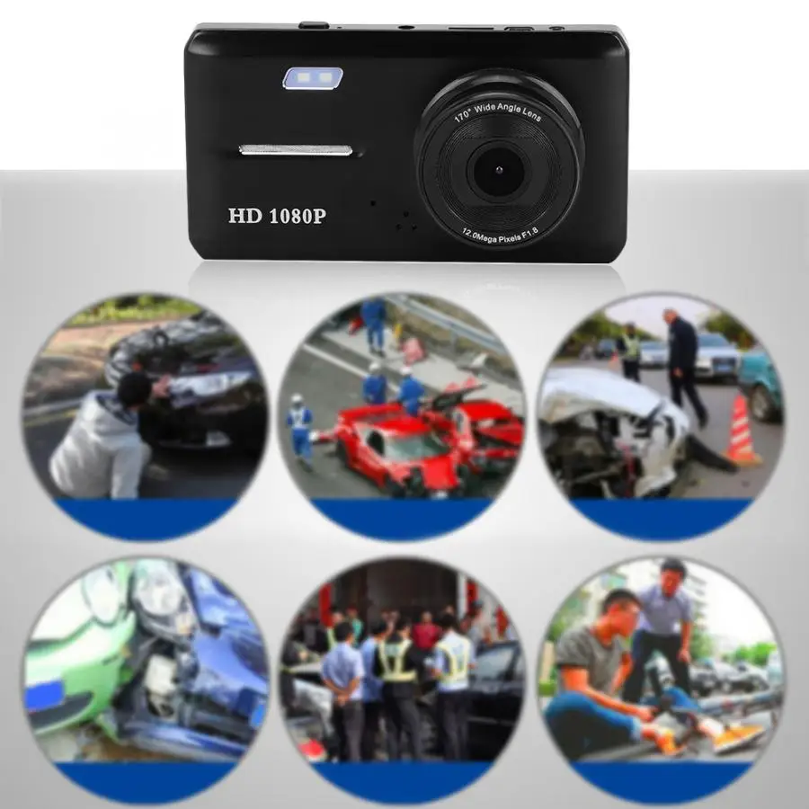 1080P HD 4,5 дюймов двойной объектив Dash Cam g-сенсор для вождения видео рекордер камера автомобильный видеорегистратор черный Автомобильный видеорегистратор