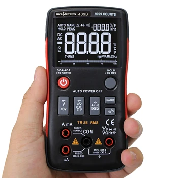 

RM409B True-RMS Digital Multimeter Button 9999 Counts With Analog Bar Graph AC/DC Voltage Ammeter Current Ohm