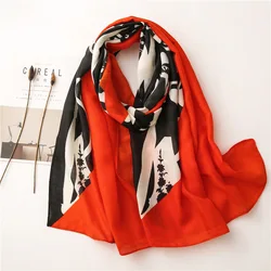 2022 Spain Fashion Ombre Abstract Floral Viscose Shawl Scarf Lady High Quality Print Pashmina Stole Wrap Muslim Hijabs Sjaal