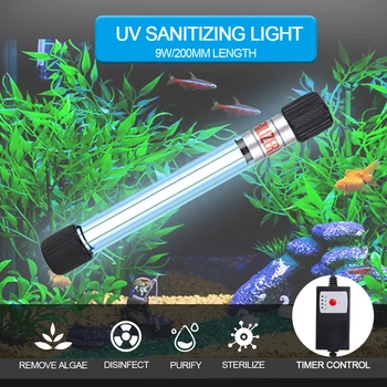 

UV Light for Aquarium Clean Timer UV Sanitizer Light Water Clean Green Algae Clear Light for Fish Tank Pond EU/US PLUG
