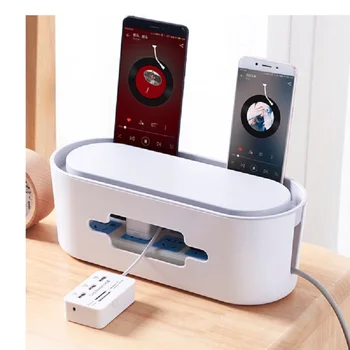 

PP Wire Storage Box Power Strip Wire Cable Box Manager Desktop Organizer Power Line Storage Cases Junction Box for Home Safety