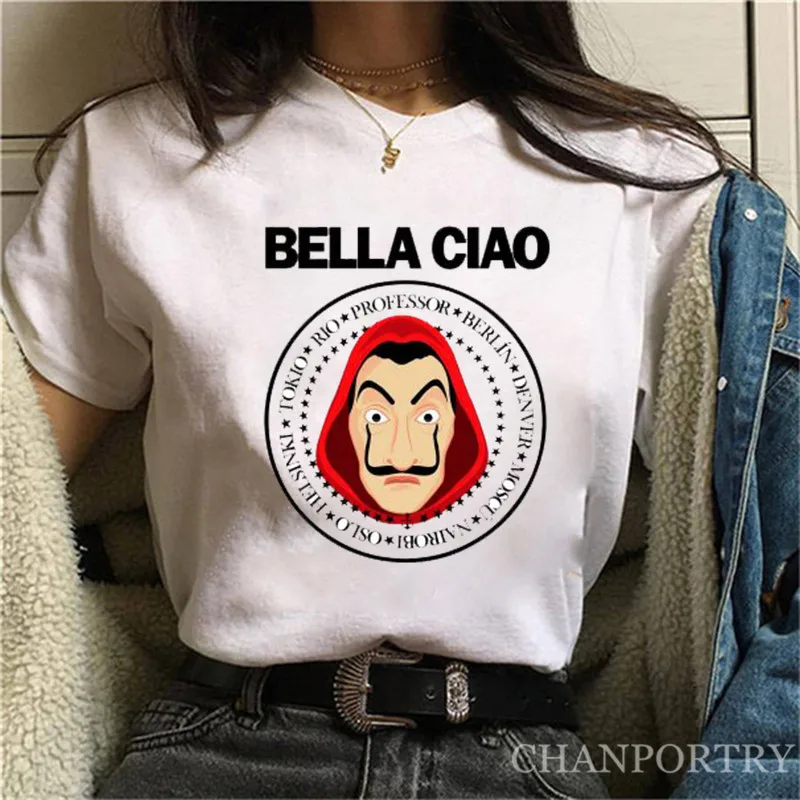Футболка La Casa De Papel Женская BELLA CIAO футболка дом Paper забавная летняя деньги Heist