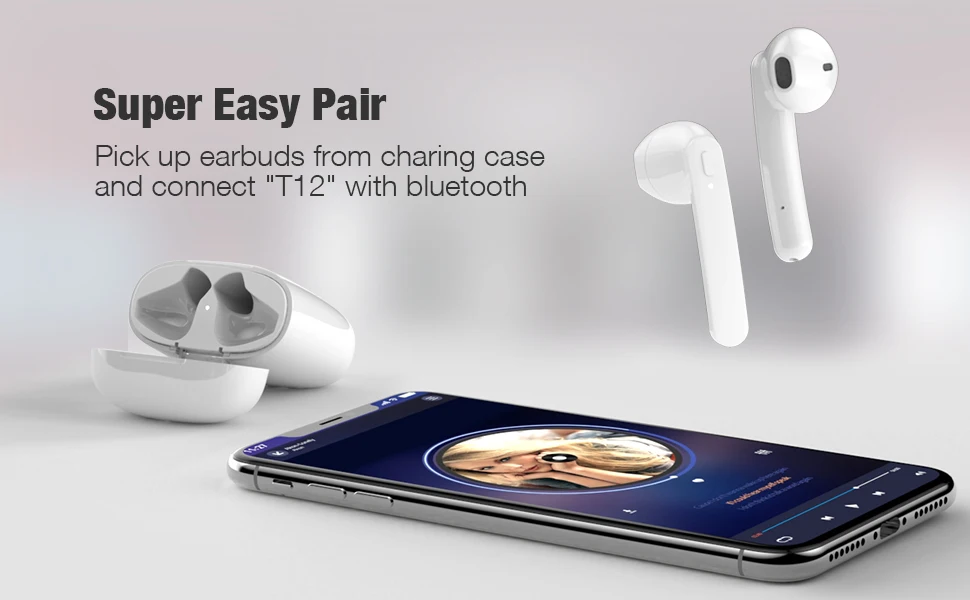 Ctype Горячая Smalle и зажигалка Bluetooth V5.0 TWS T12 наушники беспроводные наушники для спорта