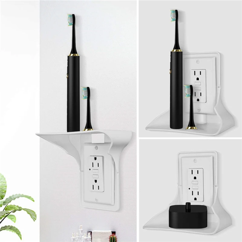 Kitchen Switch Socket Rack Wall Storage Outlet Shelf Home Wall Shelf Organizer Bathroom Mobile Phone Charging Rack Holder_voghion.com