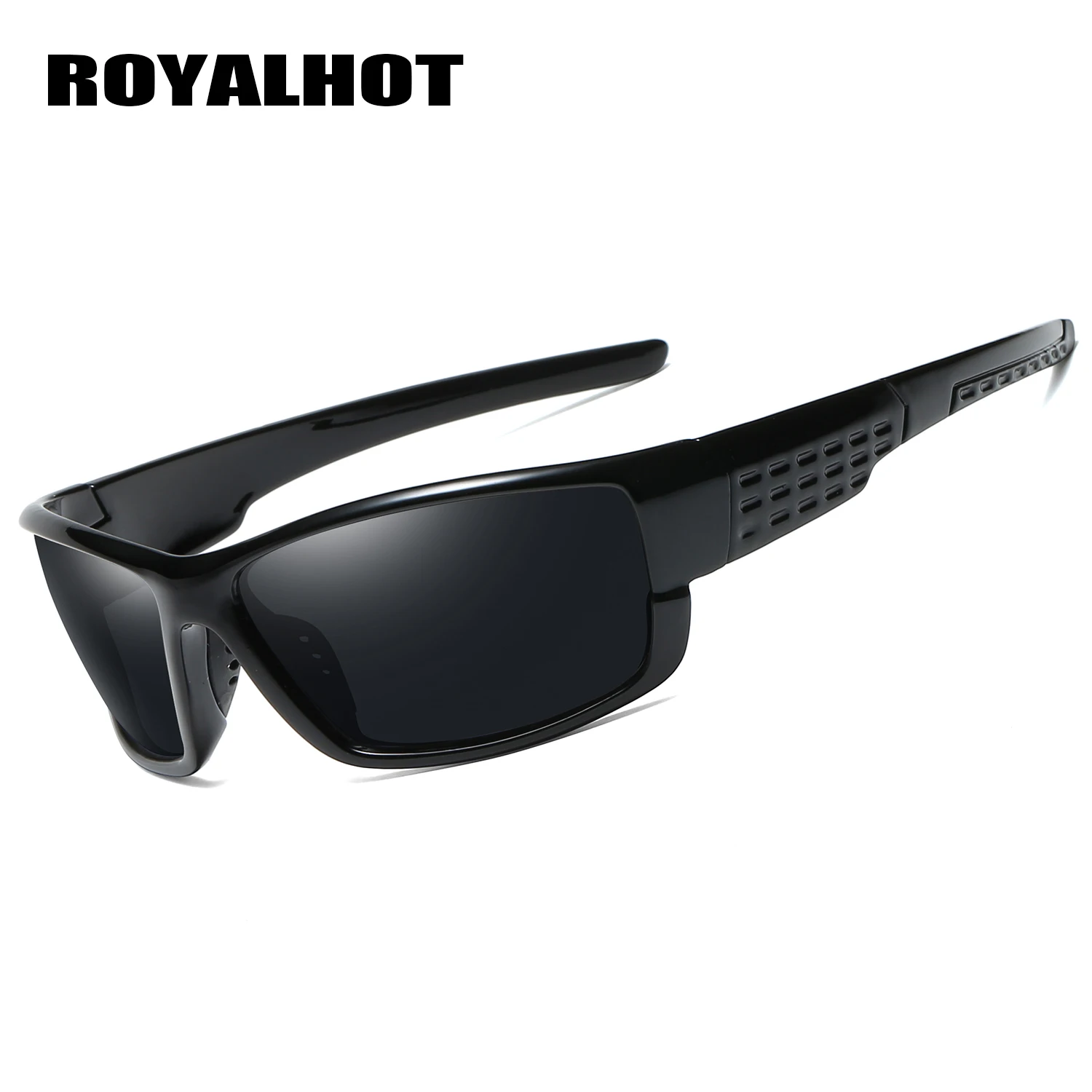 RoyalHot, мужские, женские, поляризационные, Ретро стиль, спортивные солнцезащитные очки, Ретро стиль, солнцезащитные очки, Ретро стиль, очки, мужские, 900188 - Цвет линз: black grey