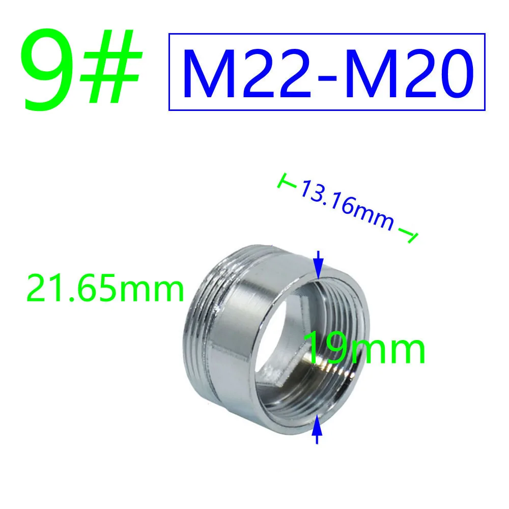 Silver 1/2" M16 M17 M18 M19 M20 M22 M24 M28 M32 Thread Connector Brass For Faucet Conversion Repair Tap Adapter 1pc