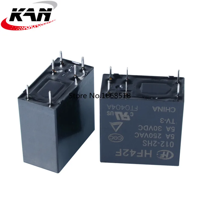 10 шт./лот Мощность реле JZC-42F HF42F-005-2HS HF42F-012-2HS HF42F-024-2HS 5A250VAC 6PIN 2 группы нормально разомкнутый