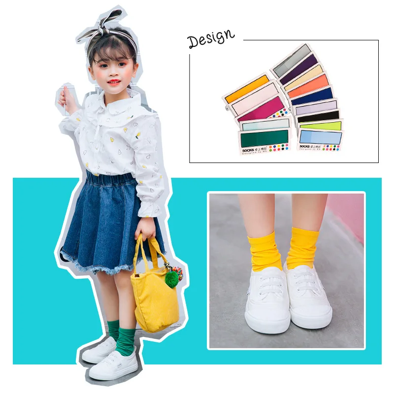 

CHILDREN'S Socks hao jing Language Children's Socks Velvet Breathable Silk Stockings Candy-Colored Candy Bar Bunching Socks