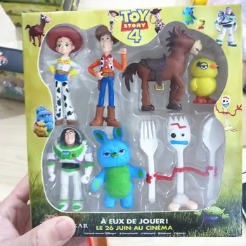 

7pcs/set Toy Story 4 Action Figure Toy Woody Buzz Lightyear Jessie Forky Doll Collectible Cartoon Model Toys For Kids Boys Gifts