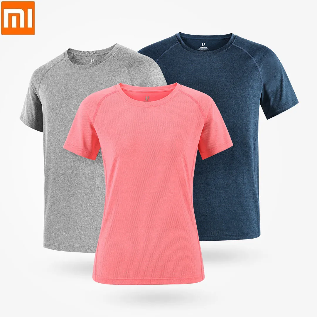 XiaoMi катионный Быстросохнущий впитывающий спортивный мужской и женский удобный светильник, дышащий Быстросохнущий короткий рукав