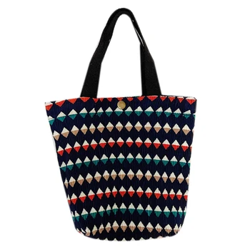 

Ins Small Fresh and Lovely Small Cloth Bag Female Wrinkle Printed Handbag Environmentally Friendly Lunch Bag 11