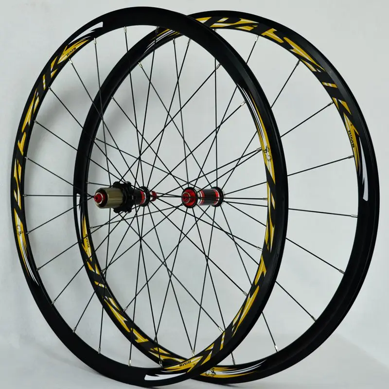 700C Carbon Fiber Wheels Road Bike Bicycle Wheel Light Carbon Wheelset V/C Brakes 30/40MM Rim direct-pull stainless steel spoke