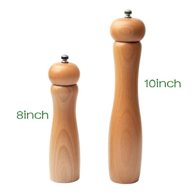 NIC Beech Pepper Grinder твердая деревянная ручная мельница для перца черный перец мельница кухонный гаджет - Цвет: 8inch