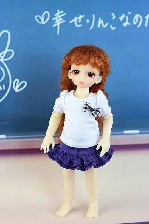 [Wamami] 121# многоцветный юбка платье/костюм/рубашка 1/4 MSD 1/3 1/6 SD DZ AOD BJD Dollfie - Цвет: Purple Skirt