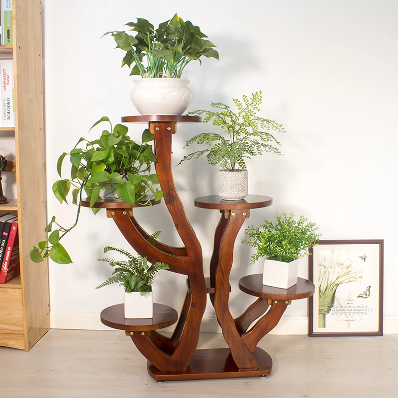 

A Room Balcony To Ground Multi-storey Decorate Woodiness European Style Wooden Green Luo Flower Airs Indoor Flowerpot Frame