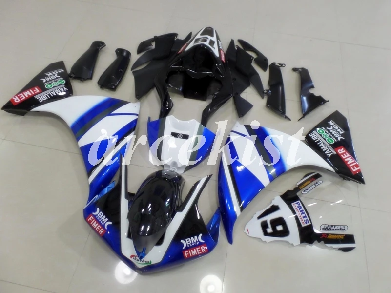 Обтекатели для Yamaha YZF1000 R1 12 13 14 2012 2013 впрыск АБС пластмасса комплекты мотоциклетных обтекателей кузов синего и белого цвета
