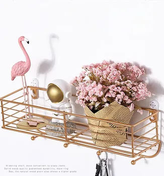 

iron wall shelf DecorativeStorage Rack floating shelves Bathroom storage rack Hanger Organizer Key Rack Wall Shelf