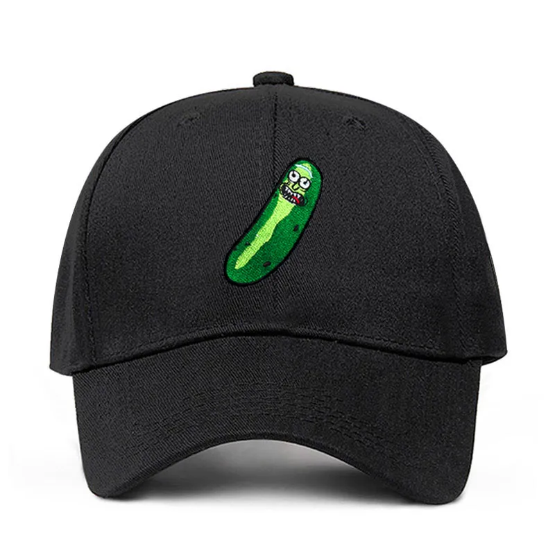 Бренд Pickle Rick Dad шляпа хлопок Рик и Морти бейсболка США Аниме хлопок вышивка Snapback Whimsy головные уборы для мужчин и женщин - Цвет: black