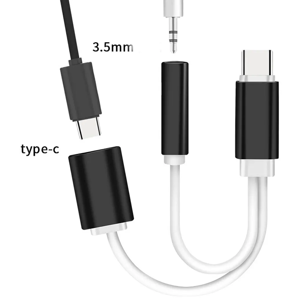 2 в 1 Тип C до 3,5 мм аудио кабель Aux адаптер для наушников Портативный тип-c USB к разъему 3,5 мм разъем адаптер для мобильного телефона