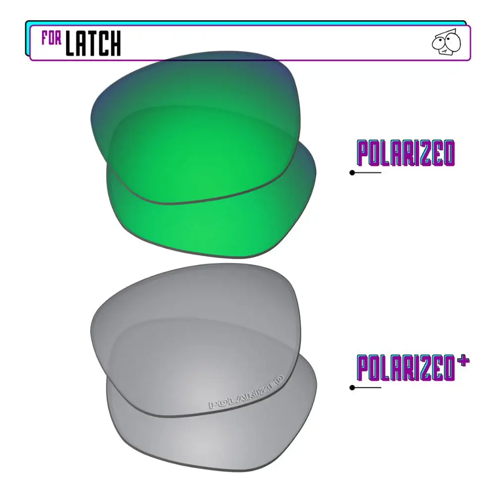 

EZReplace Polarized Replacement Lenses for - Oakley Latch Sunglasses - SilverP Plus-Green P