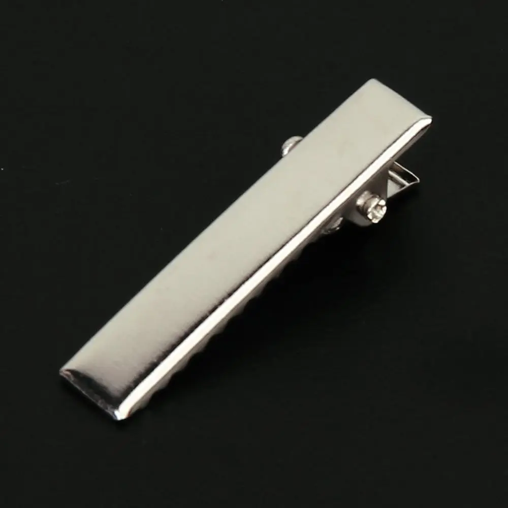 Hair Clips Silver Flat Metal Single Prong Alligator Hair Clips Barrette Hairpins For Bows DIY Accessories 50Pcs hair clips,hair accessories