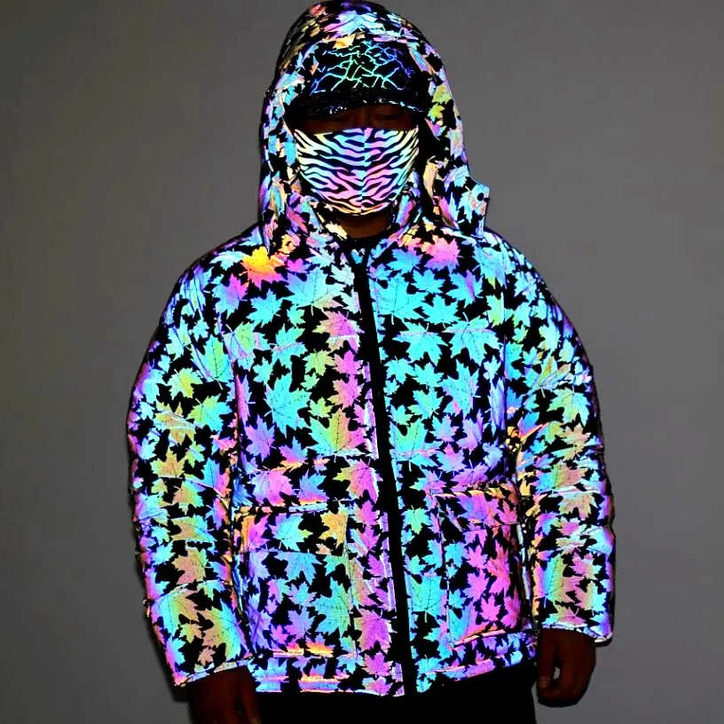 MAN Rainbow Reflective Puffer Coat